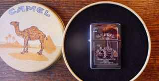 Zippo 1995 Camel Two Sided Lighter With Tin Box
