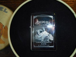 ZIPPO 1995 CAMEL TWO SIDED LIGHTER WITH TIN BOX 2