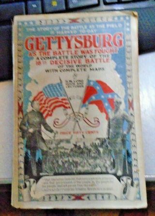 Rare Book Gettysburg As The Battle Was Fought By Harry W Long 1927with Map