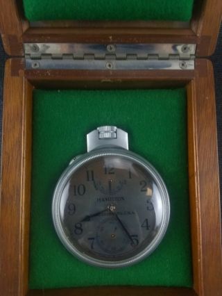 Hamilton Model 22 Marine Chronometer In Case Runs 2