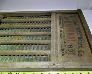 Vintage National Washboard Co The Brass King 801 Wooden Washboard
