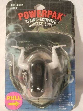 Powerpak Fishing Spring Activated Surface Lure Vintage Frog On Card