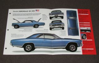 1966 Chevrolet Chevelle Ss 396 Car Spec Sheet Brochure Photo Booklet