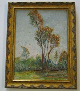 Antique Early California Plein Air Painting American Old Landscape Small Gem