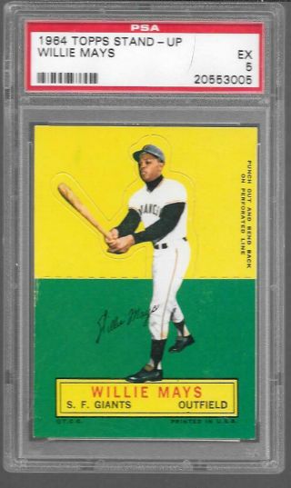 1964 Topps Stand Up Willie Mays Giants Psa 5 Ex