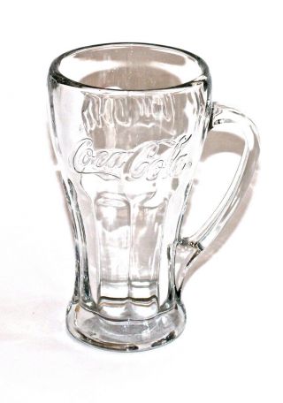 Vintage Libby Coca - Cola Clear Glass Mug With Handle