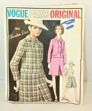 Vintage 1960s Vogue Paris Sewing Pattern 1810 Christian Dior