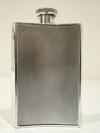 Art Deco Silver Plate Pocket Hip Flask Dixon Spirit Bottle Art Deco (896)