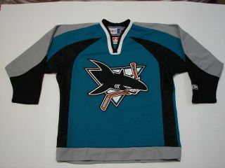 Nhl San Jose Sharks Ccm Hockey Jersey Boys Size L/xl.  Made In Canada.