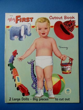 Vintage 1952 My First Cut Out Book Paper Dolls Merrill 3451 Uncut