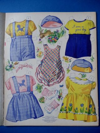 Vintage 1952 MY FIRST CUT OUT BOOK Paper Dolls Merrill 3451 Uncut 2