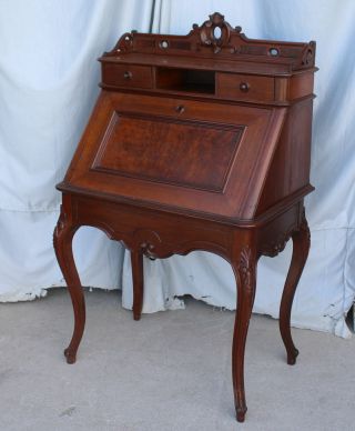 Antique Victorian Walnut Drop Front – Ladies Secretary Desk