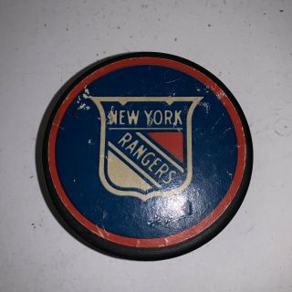 Vintage 1980s Official York Rangers Hockey Puck Made In Czechoslovakia
