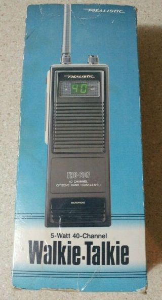Vintage Realistic Trc - 207 40 Channel Cb Radio Walkie - Talkie W Box Instructions