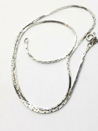 Vintage Sterling Silver Box Chain Necklace 18 Inches L 5,  5 G