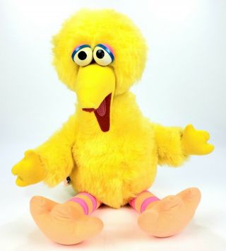 Vintage 1986 Muppets Sesame Street Ideal Big Bird Pull String Talking Plush