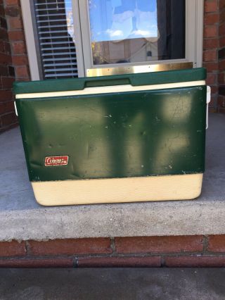 Vintage Coleman Metal Cooler Ice Chest Tailgate Camp Hunt Fish 18x12x12 In Usa