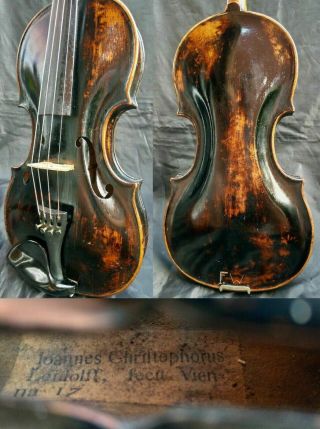 4/4 Antique Vienna Baroque Violin Lab: J.  Christophorus Wien Fiddle 小提琴