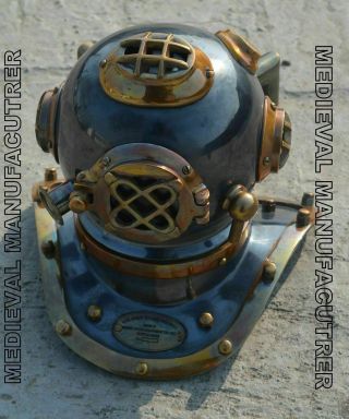 Antique Vintage Diving Helmet Brass Divers Maritime U.  S Navy Mark V C - Handmade1