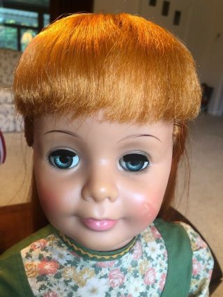 Vintage Patti Playpal by Ideal G - 35 Carrot Top Red Hair Rare Pulled Back Hair 2