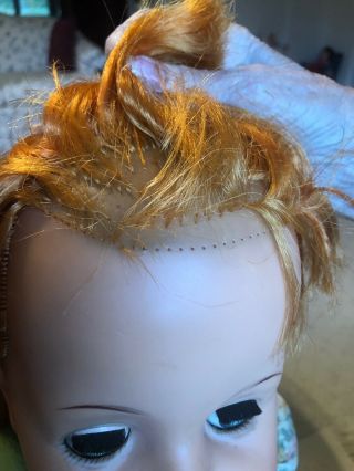 Vintage Patti Playpal by Ideal G - 35 Carrot Top Red Hair Rare Pulled Back Hair 3