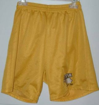 Vintage Iowa Wrestling Team Gear Shorts Mesh Yellow Small