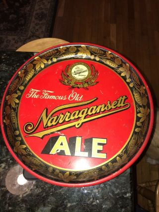 Vintage Narragansett Ale Beer Tray From The Narraganset Brewery,  Cranston,  Ri