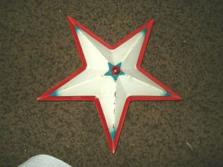 Vintage Noma Metal Illuminated Electric Red Star Christmas Tree Topper