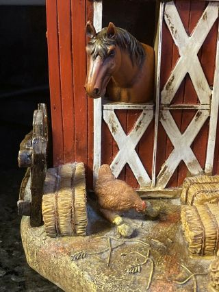 Retired Yankee Candle Barn w/Horse Hanging Tart Warmer Burner Barnyard Rare 2