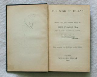 Song of Roland 1886 Hardback John O ' Hagan 2