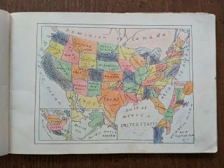 C.  1900 Hand Drawn Maps Book - School,  Colored Manuscript Atlas,  Europe America,
