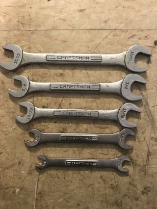 Vintage Craftsman V Series Set Of 5 Wrenches Made In Usa Open Ended