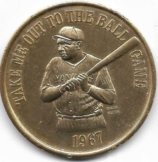 1967 Take Me Out To The Ball Game - Orleans Mardi Gras - 1 - 3/4 " Token