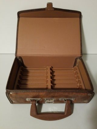 Vintage 12 Cassette Tape Holder Carry Case Storage Briefcase - Service Mfg Co Usa