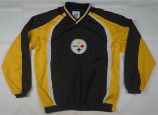 Rare Vtg Nfl Pittsburgh Steelers Football Pullover Windbreaker Golf Jacket 90s M