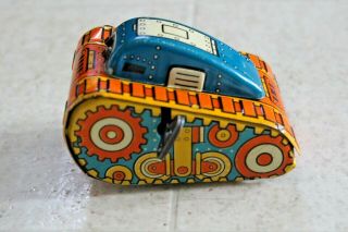 Vintage 1940’s Louis Marx Tin Wind Up Toy Flip Over Litho Tank No.  5