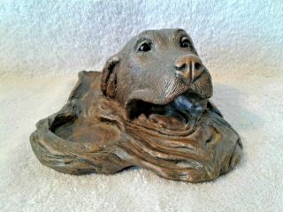 Bridger Trading Phyllis Driscoll 1997 Signature Hunting Dog Sculpture Pipe Rest