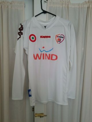 Kappa Soccer Away Jersey White 2007 - 2008 As Roma Long Sleeve Size M 10 Totti