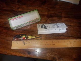 Antique Fishing Lure,  Creek Chub,  2701 Jointed Baby Pikie Minnow Glass Eyes