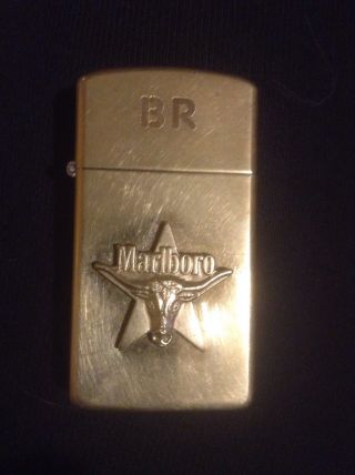 Authentic Marlboro Longhorn Steer Brass Zippo Lighter