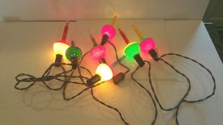 Vintage C - 7 Christmas Tree Bubble Lights String Of 7 All Work And Bubble