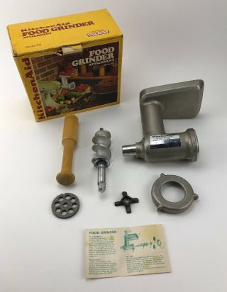Vintage Metal Hobart Kitchenaid Food Chopper Meat Grinder Attachment Model Fg