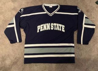 Vtg Penn State Nittany Lions Hockey Jersey Athletic Knit 80s Rare Sz Xl Ncaa