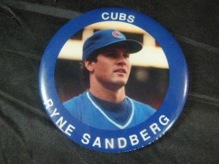 Vtg 1990 Ryne Sandberg 5 Chicago Cubs Major League Baseball Pinback Button - 3 "