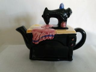 Vintage Porcelain Sewing Machine Teapot Perfect For The Sewer Crafter