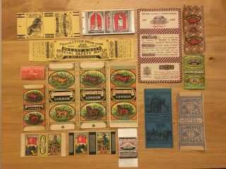 Vintage Match Box Labels - Bryant & May,  London And Other Styles
