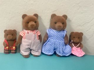 Vtg 1985 Calico Critters Sylvanian Families Epoch Brown Bear Family