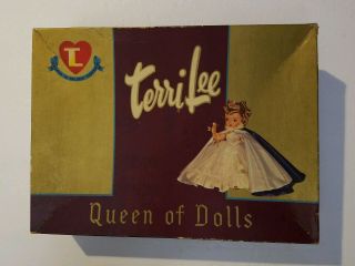 Vintage Terri Lee Fashions Box With Tagged Bridal Gown And Other Items