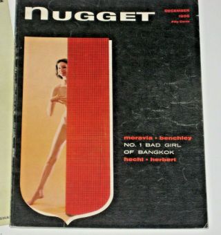2 - VINTAGE OLD MEN ' S MAGAZINES - THE DUDE SEPT.  1960 & NUGGET DECEMBER 1956 2