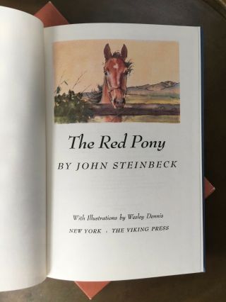 The Red Pony By John Steinbeck Illustrated Hc 1989 Viking Press Revised Edition